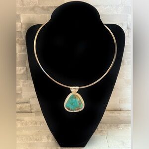 Kingman Turquoise and Sterling Silver Choker